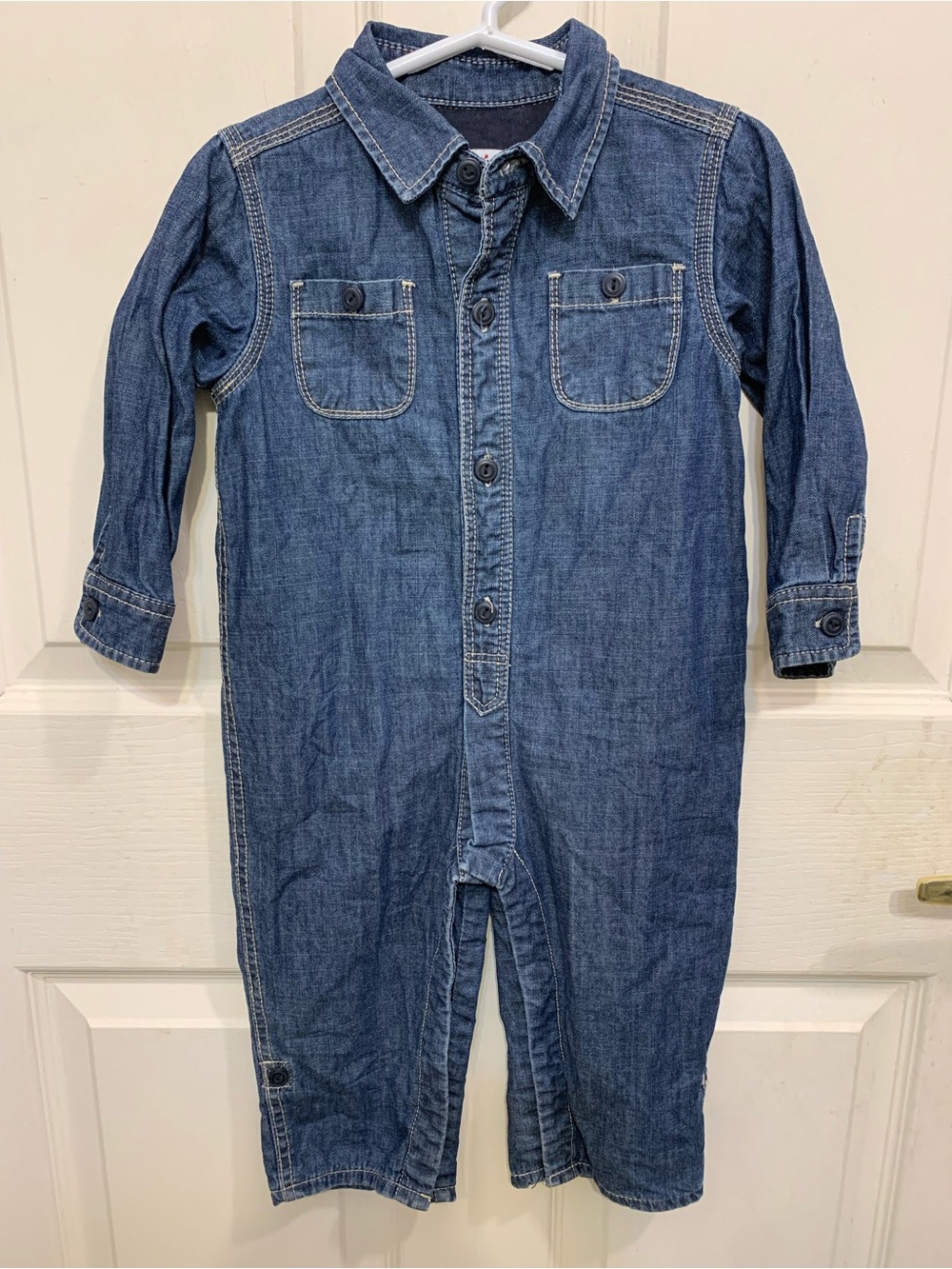 Kitestrings Baby Boys Long Sleeve 18m Denim Jumpsuit Romper 3894